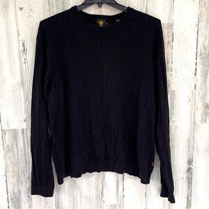 Trump Golf Men’s Cable Knit Crewneck Sweater Size Large In Black